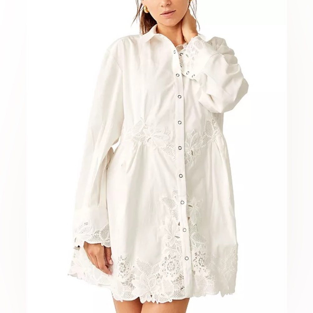 Free People Women's Constance Mini Dress , Size M,  Color White, NWOT